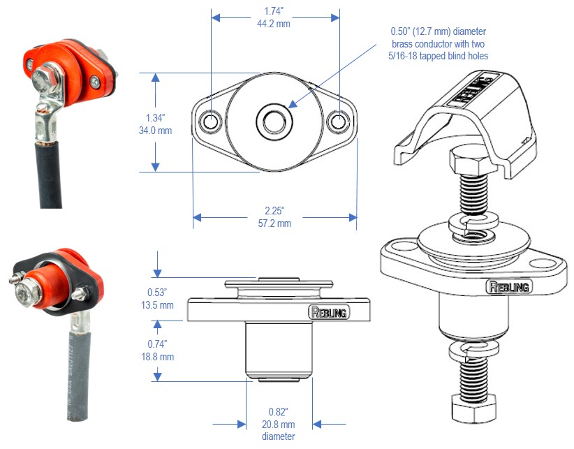 250 Amp SFT Style Lithium Battery Terminal